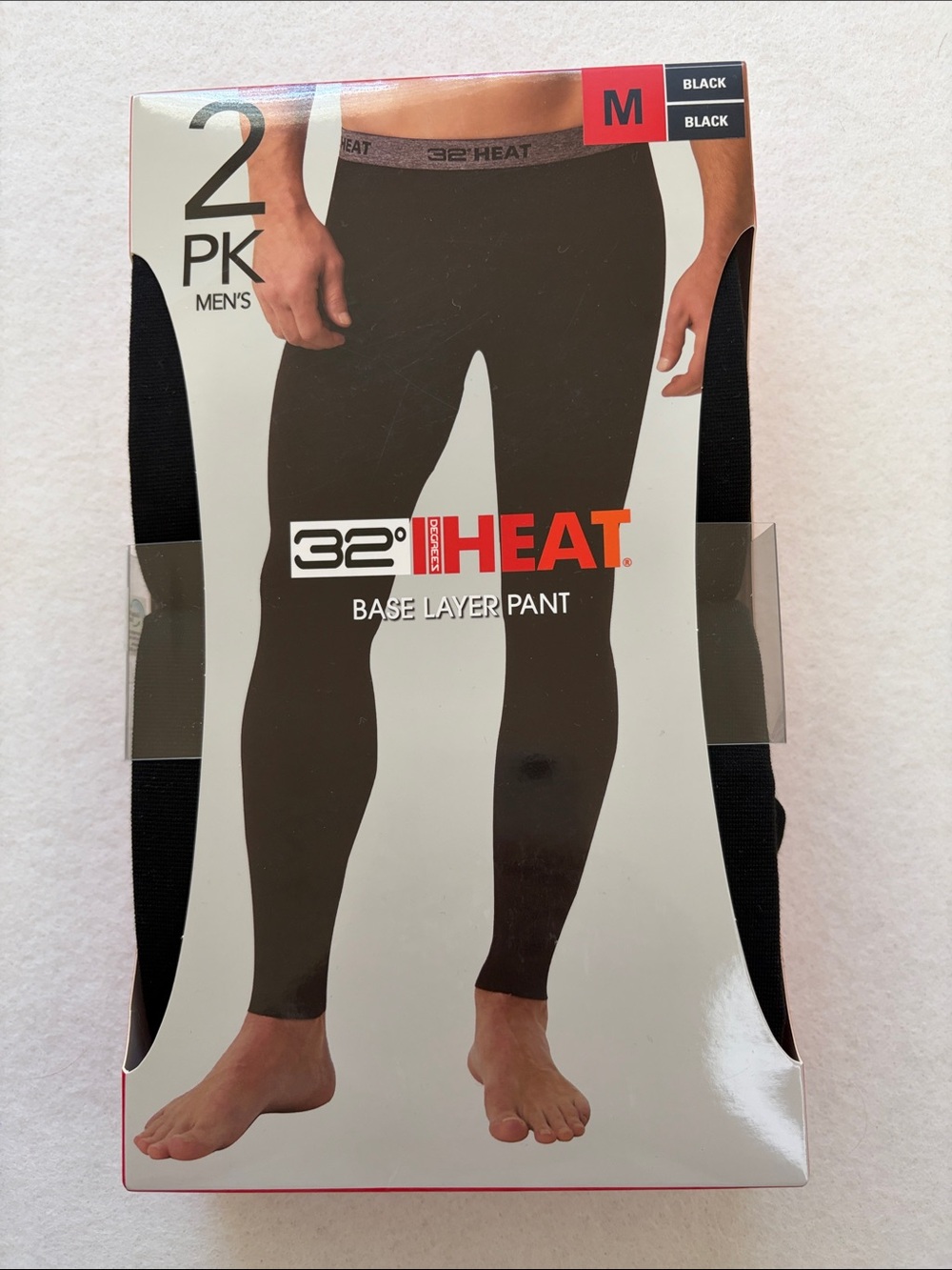 32° Heat Men's Black Base Layer Pant - 2 Pack